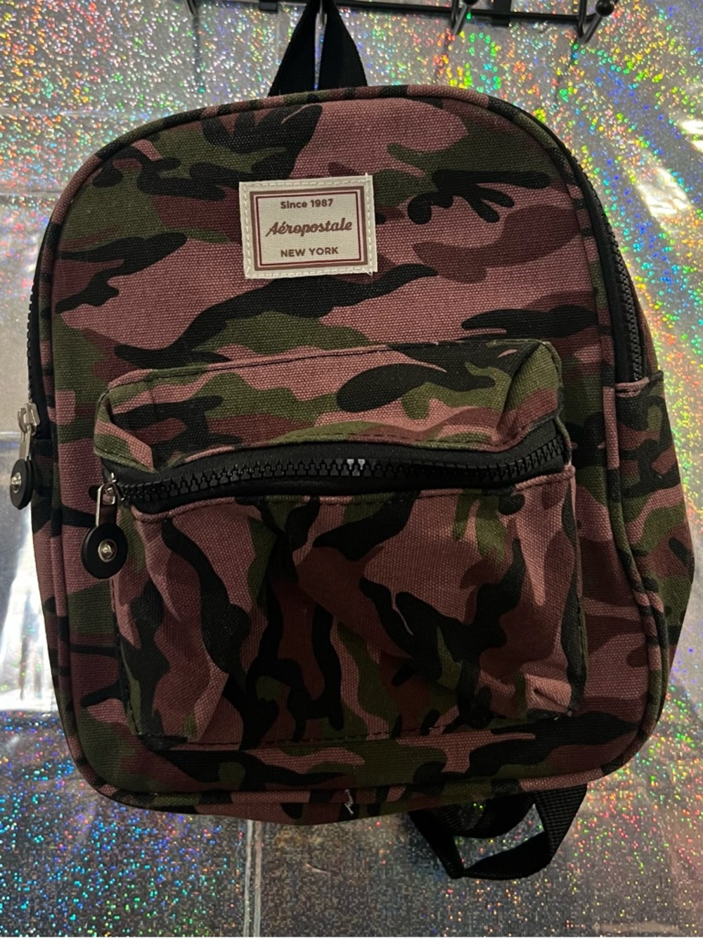 Aeropostale Camo Mini Backpack - Pink/Green
